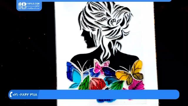 آموزش ویترای - آموزش کشیدن نقاشی یک خانم روی شیشه