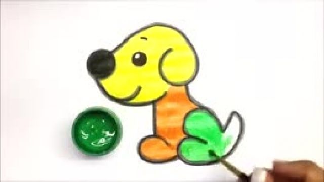 آموزش کشیدن نقاشی سگ بامزه و کیوت برای کودکان