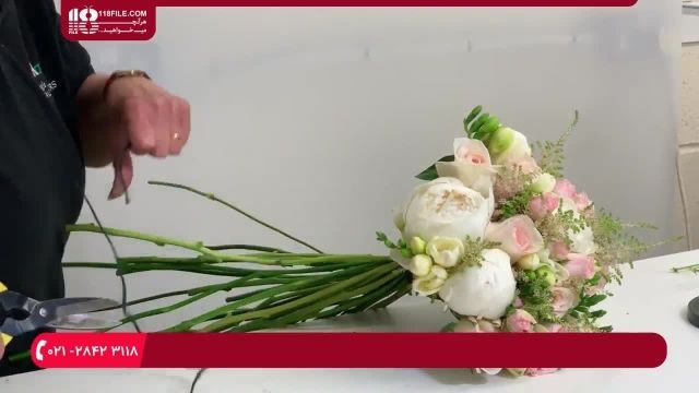 آموزش گل آرایی - آموزش درست کردن دسته گل مشابه دسته گل عروس