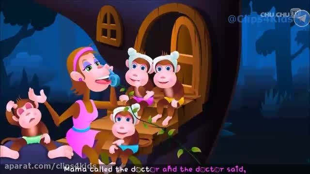 آموزش حروف انگلیسی به همراه آهنگ Five Little Monkeys برای کودکان