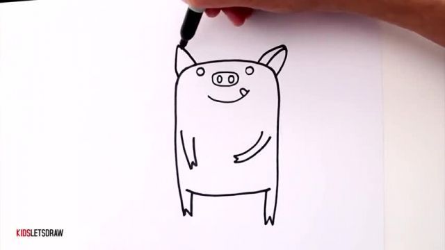 آموزش نقاشی به کودکان - نقاشی خوک