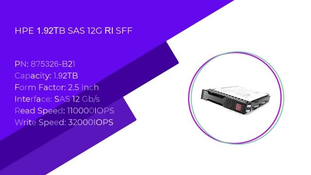 اس اس دی سرور HP/HPE 1.92TB SAS 12G RI SFF با پارت نامبر 875326-B21 