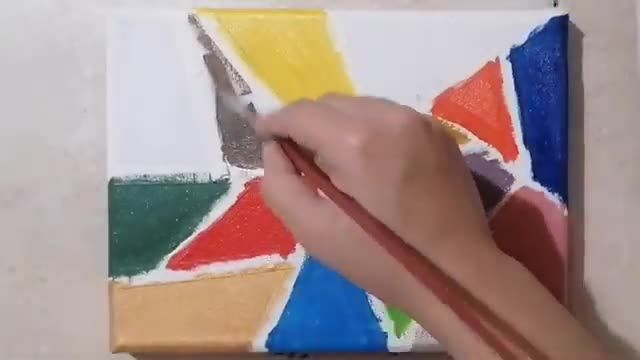 آموزش تصویری ساخت نقاشی انتزاعی در منزل !