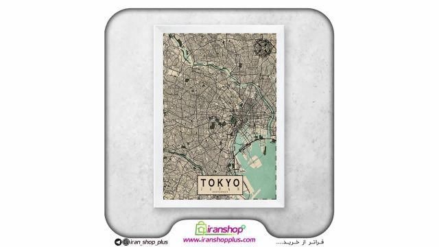 تابلو نقشه شهر توکیو با تم Vintage