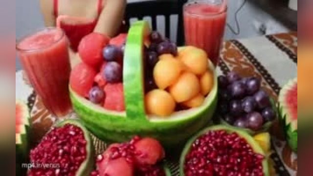 آموزش حرفه ای با تزیینات میوه ویژه شب یلدا