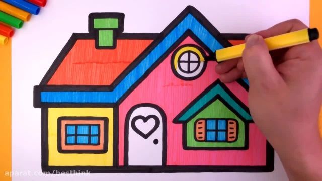نقاشی کودکانه ساده و جذاب خانه 