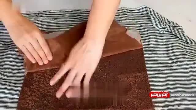 طرز تهیه کیک شکلاتی خامه ای خوشمزه و مخصوص در منزل به روش قنادی | ویدیو 