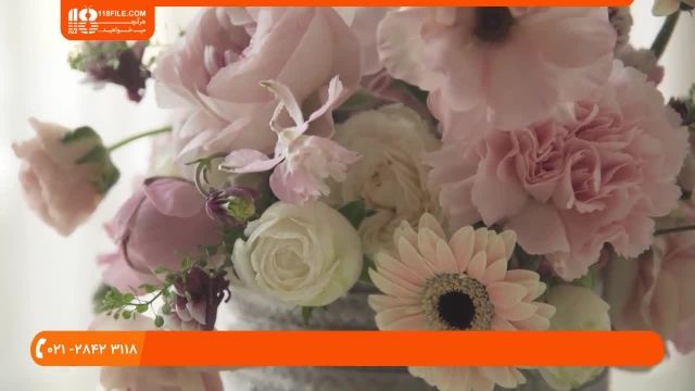 آموزش گل آرایی ::: دیزاین دسته گل عروس با گل رز سفید