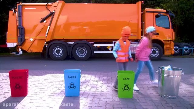 کارتون ماشین بازی - بازی و تفریح کودکان با ماشین حمل زباله