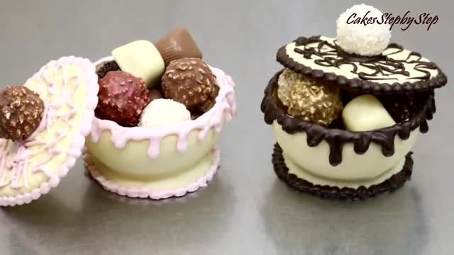آموزش ساده چند ایده تزیین کیک با شکلات ذوب شده