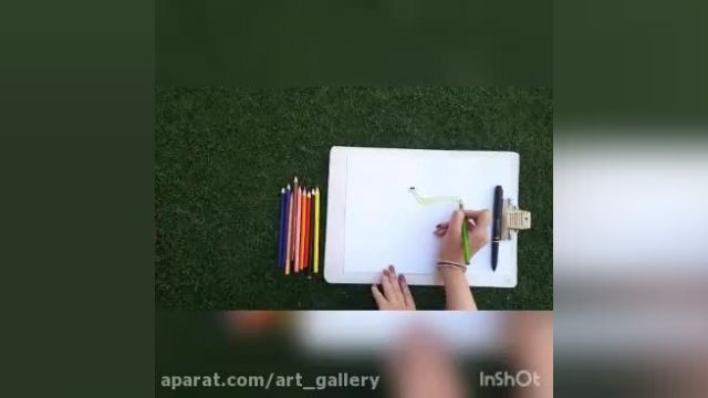 آموزش نقاشی کودکانه با مداد رنگی 
