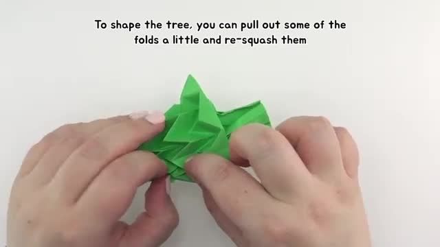 آموزش ساخت اوریگامی ، درخت کاج
