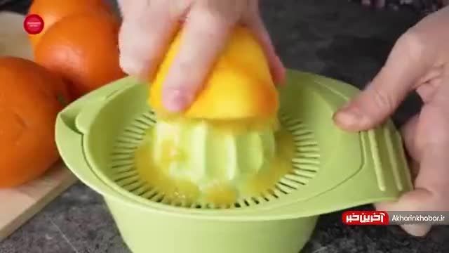 طرز تهیه دسر پرتقالی دو رنگ با نشاسته ساده | ویدیو 