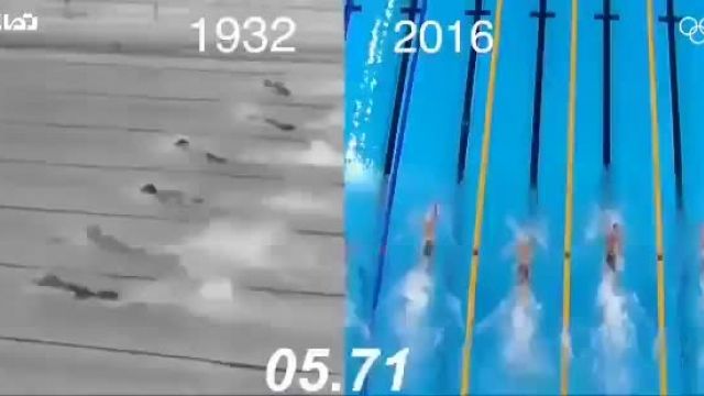 سرعت شناگران المپیک طی 84 سال