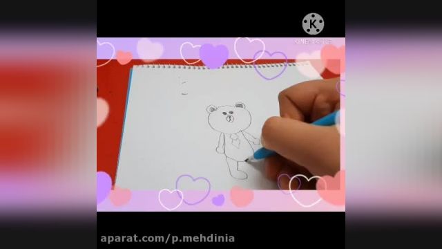 نقاشی یک خرس کیوت || آموزش نقاشی ساده و زیبا از روی عروسک