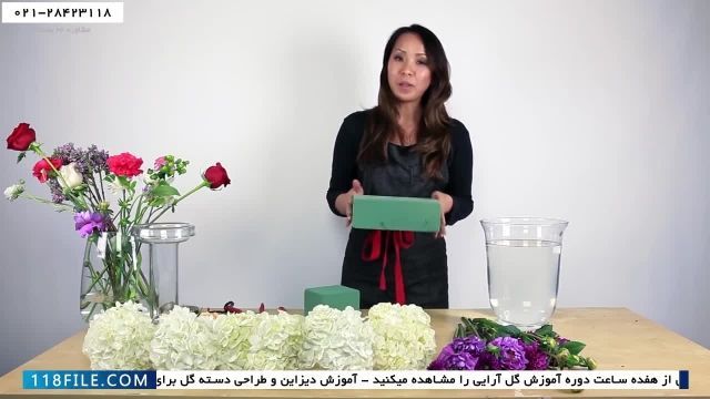آموزش دسته گل عروس با کریستال-فیلم گل آرایی-(ساخت دسته گل با گل شمعدونی)