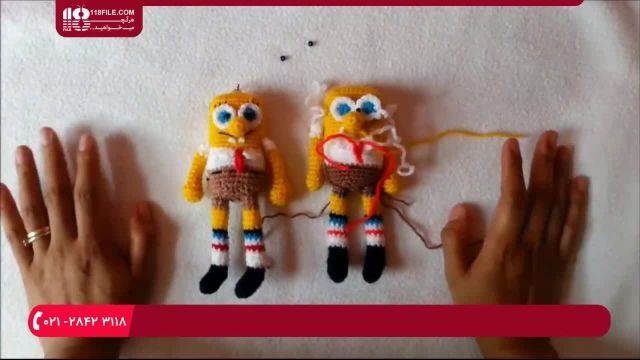 آموزش عروسک بافتنی - آموزش قلاب بافی باب اسفنجی