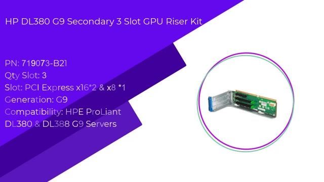 کارت رایزر HPE DL380 Gen9 Secondary 3 Slot GPU Ready Riser Kit 