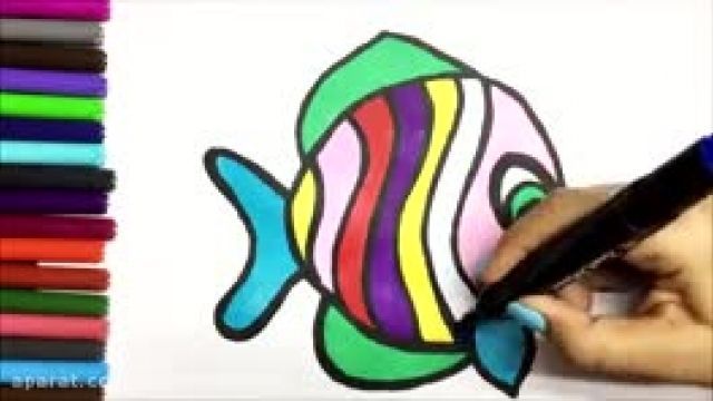 آموزش کشیدن نقاشی زیبای ماهی برای کودکان