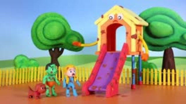 دانلود انیمیشن خانواده خمیری Rainbow Slide VS Muddy Slide Cartoons For Kids