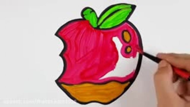 آموزش کشیدن نقاشی سیب برای کودکان 