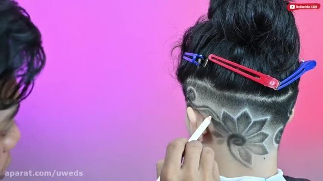 آموزش طراحی گل روی موی مردونه 