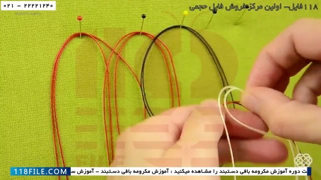 آموزش مکرومه بافی دستبند-آموزش ساخت دستبند طرح امواج و مثلث های زیگ زاگ