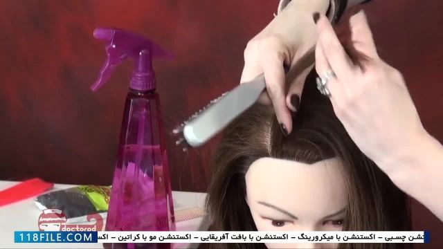 آموزش اکستنشن مو-اکستنشن مو طبیعی-اکستنشن با بافت مو- نحوه ی نصب اکستنشن مو 