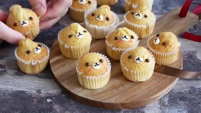 دستور تهیه ساده ترین کاپ کیک کوچک با تزیین صورت خرس