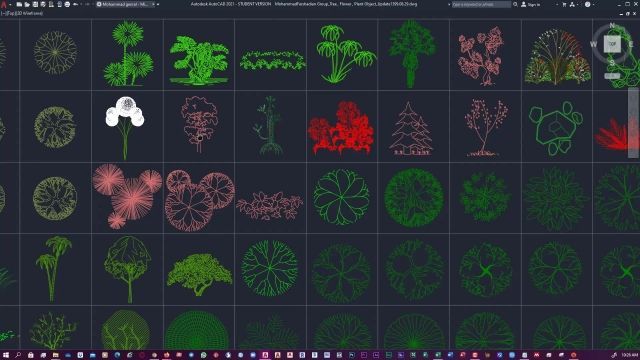 دانلود رایگان آبجکت دوبعدی اتوکد درخت و گل و گیاه | +100 آبجکت حرفه ای