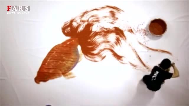 آموزش ساده نقاشی‌ سه‌بعدی ماهی‌ قرمز