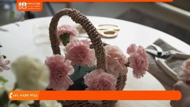 آموزش گل آرایی - آموزش گل آرایی سبد گل با گل محمدی و رز