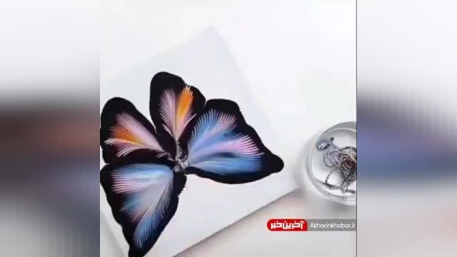 آموزش کشیدن پروانه با روشی خیلی خاص و جالب | ویدیو 