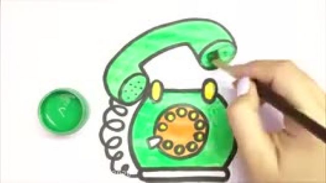 آموزش کشیدن نقاشی تلفن رنگ آمیزی برای کودکان 