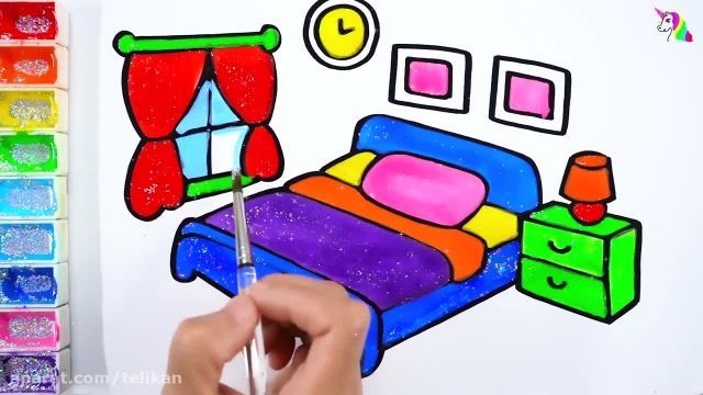 کلیپ نقاشی کودکانه - نقاشی اتاق خواب  