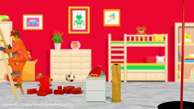 کارتون کودکانه _ بازی بچه ها با بلوک ها و خونه سازی 