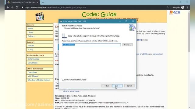 آموزش تصویری نصب کدک Codec Guide