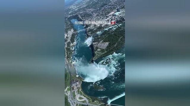 نمای زیبا و جذاب از پرواز بر فراز آبشار نیاگارا | ویدیو 