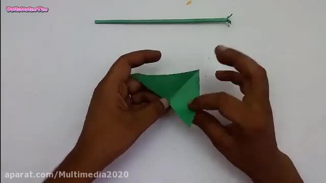 آموزش اوریگامی با کاغذ - اوریگامی گل رز ساده - ساخت گل کاغذی زیبا