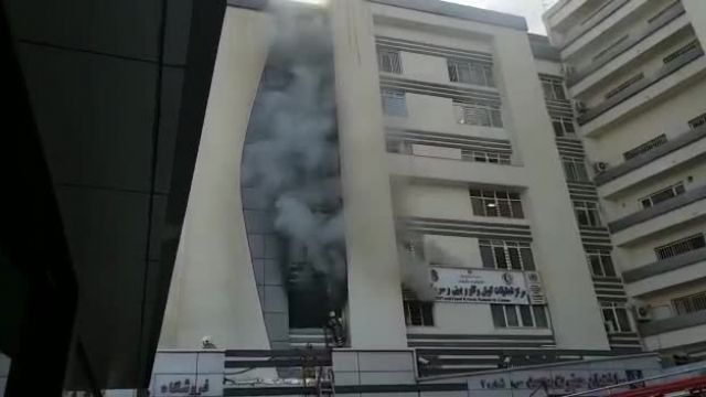 مهار آتش سوزی بیمارستان رسول اکرم(ص) | فیلم 