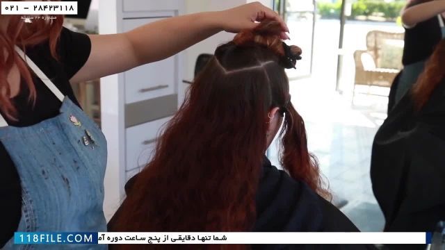 آموزش رنگ کردن مو-تکنیک های رنگ مو-دکلره کردن مو-(ترکیب رنگ مو دودی و زیتونی)