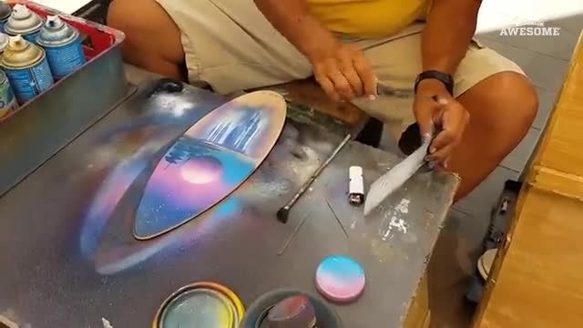 روش آموزش نقاشی زیبا با رنگ اسپری
