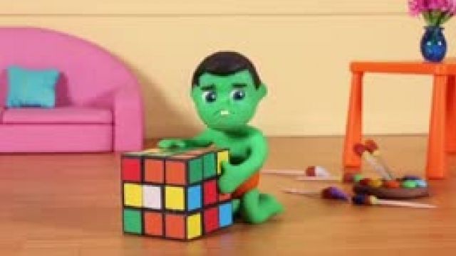 دانلود انیمیشن خانواده خمیری این قسمت Kids Rubik Cube Challenge 