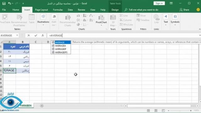 آموزش تصویری تابع میانگین در اکسل بسیار آسون !