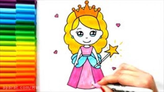 آموزش کشیدن نقاشی پرنسس زیبا برای کودکان