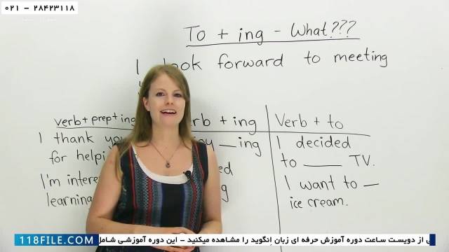 آموزش زبان انگلیسی-زبان انگوید-گرامر انگلیسی استفاده از To قبل از فعل Ing