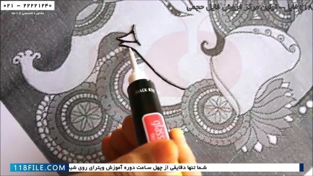 فیلم آموزش ویترای-آموزش نقاشی روی ظروف-آموزش کشیدن نقاشی فیل روی شیشه 2