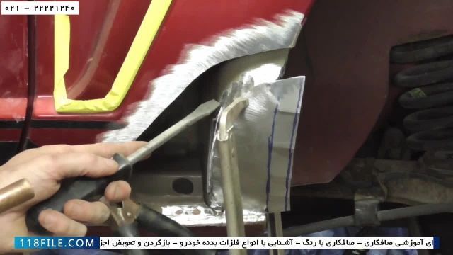 آموزش صافکاری بدنه-صافکاری خودرو-تعمیر پوسیدگی گوشه گلگیر عقب قسمت