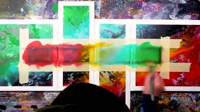 دانلود کلیپ آموزش تایم لپس نقاشی ابسترکت زیبا