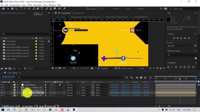 آموزش کامل ساخت لوگو موشن با استفاده از برنامه افترافکت (ساخت اینترو ویدیو)